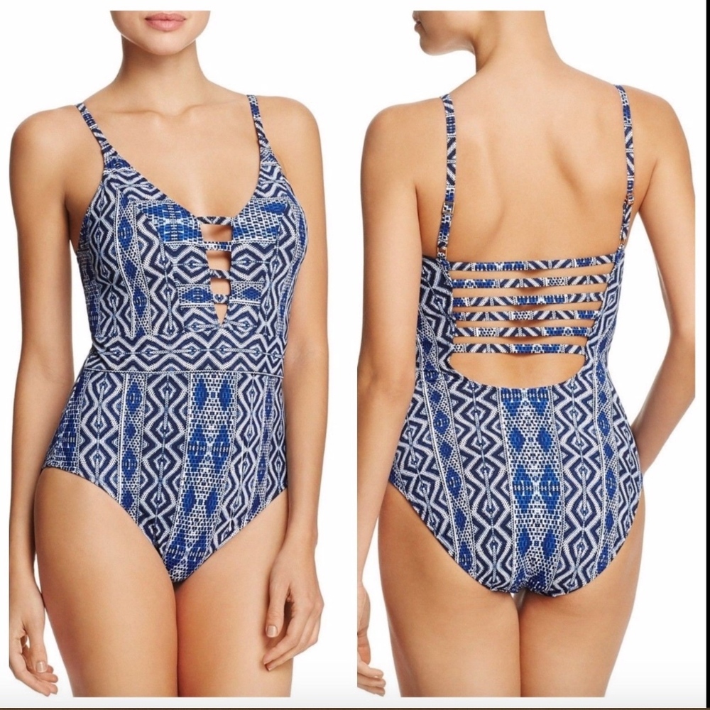 NEW La Blanca Swimwear Blue One-Piece Swimsuit [ SZ 8‎ ] #1097